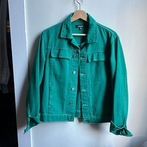 Green denim jacket missguided